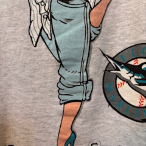 Vintage 1994 Tultex Betty Boop T-Shirt Gray Betty Boop Marlins Graphics Unisex L - Picture 11 of 16